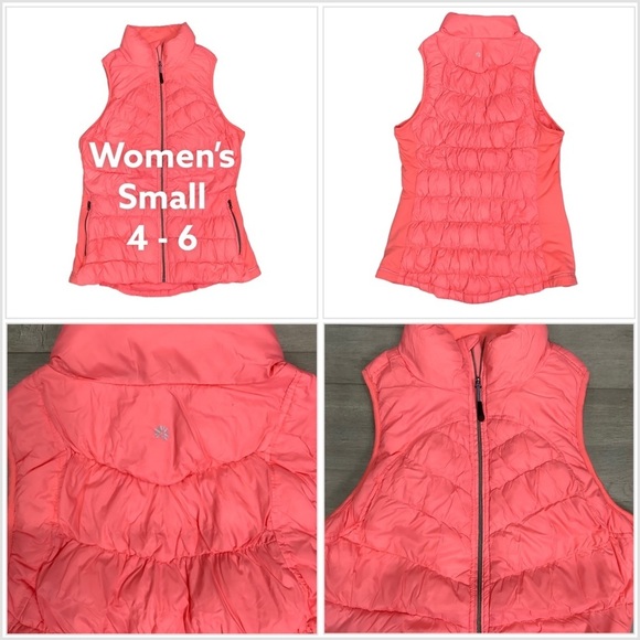 Women’s Tangerine Small 4 - 6 Vest Jacket Coat Peach Sleeveless Packable Stretch - Picture 1 of 9